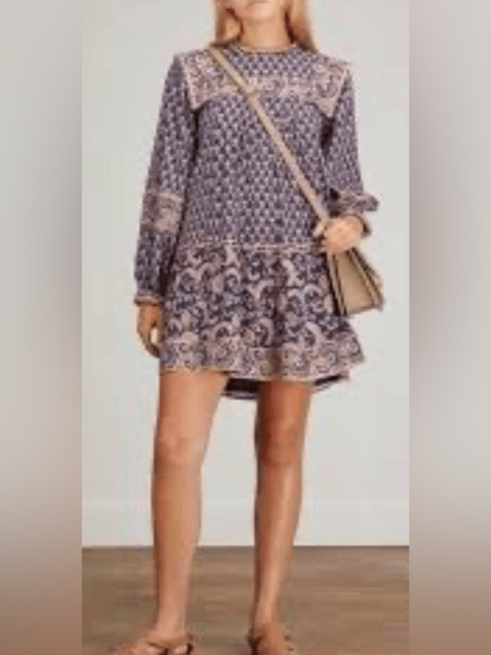 NWT SEA New York Jasper Border Long Sleeve Cotton Tunic Dress Size Large